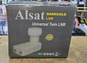 Alsat Dark Gold Universal Twin 2 LNB 0.1DB HIGH GAIN , FREESAT, ASTRA, HOTBIRD