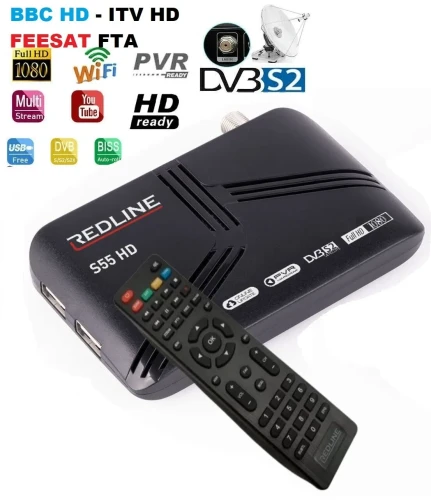 Redline S55 HD FreeSat Sky BBC DVB-S S2 Satellite Set Top Box PVR