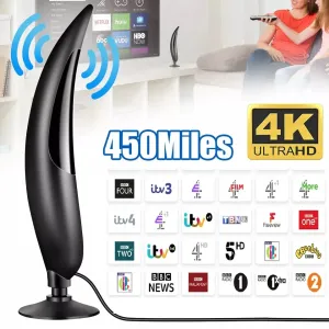 Best Portable TV Antenna Indoor Digital HD 1080P Freeview Aerial Ariel 25DB UK