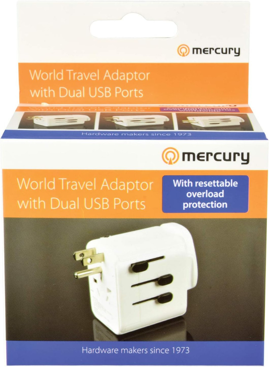 World Travel Adaptor with Dual USB Ports
