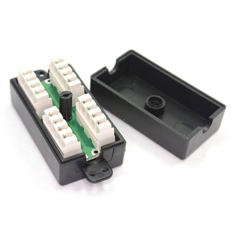 Gigabit CAT5e/CAT6 Inline Push Down Coupler Junction Box Black