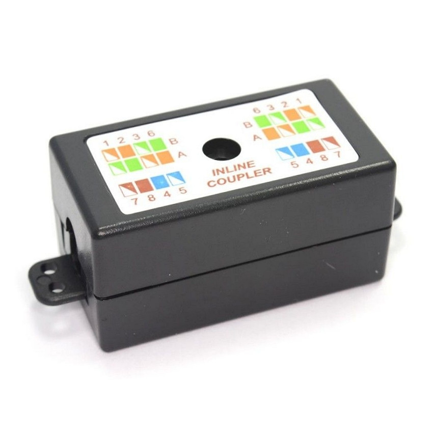 Gigabit CAT5e/CAT6 Inline Push Down Coupler Junction Box Black