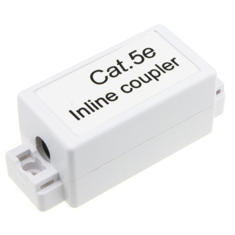 Gigabit CAT5e/CAT6 Inline Push Down Coupler Junction Box White