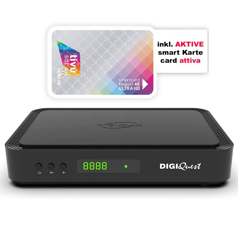 Tivusat Digiquest Q80 Official 4K UHD Italian Receiver and Card