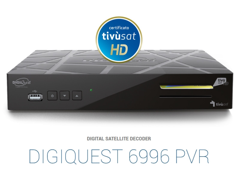 Tivusat Digiquest 6996 PVR Official HD Italian Receiver and Card