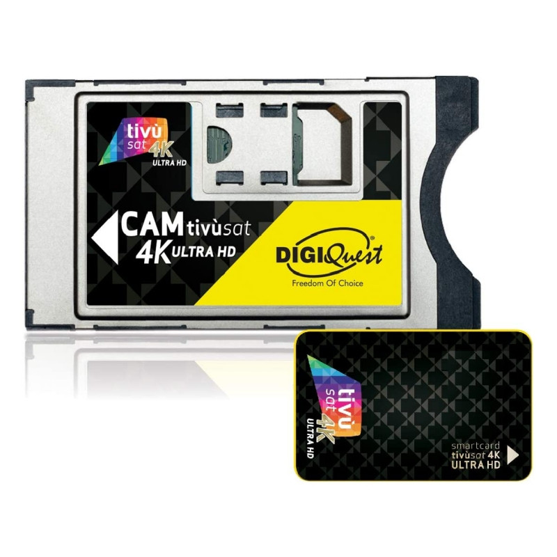 Tivusat DigiQuest Official Italian TV 4K UHD Ready CAM and Activated Card