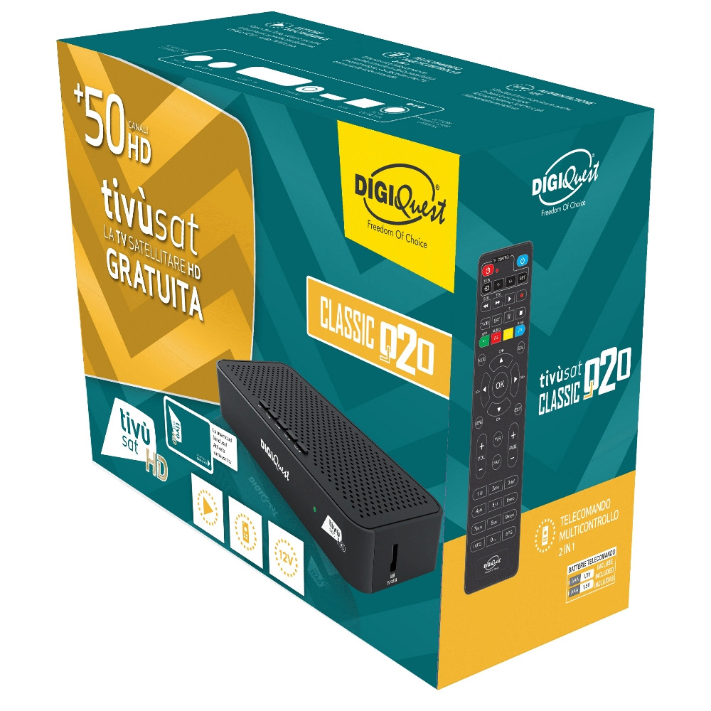 Tivusat Digiquest Classic Q20 Official HD Italian Receiver and Card