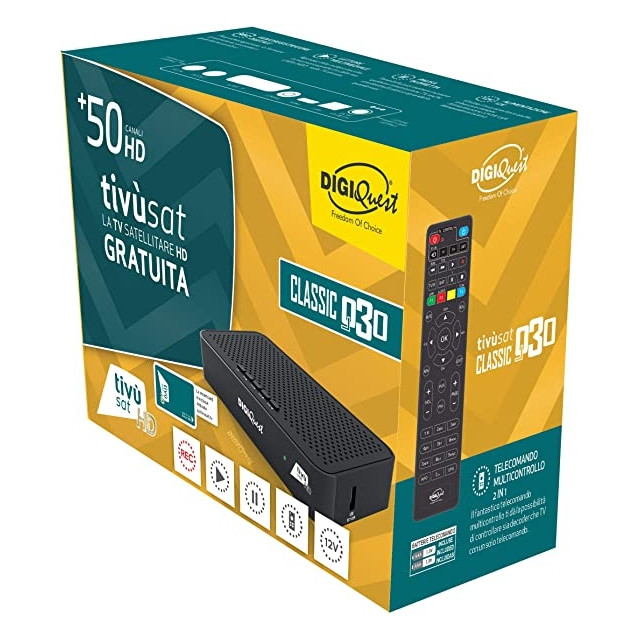 Tivusat Digiquest Classic Q30 Official HD Italian Receiver and Card