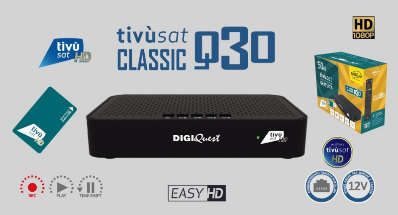 Tivusat Digiquest Classic Q30 Official HD Italian Receiver and Card