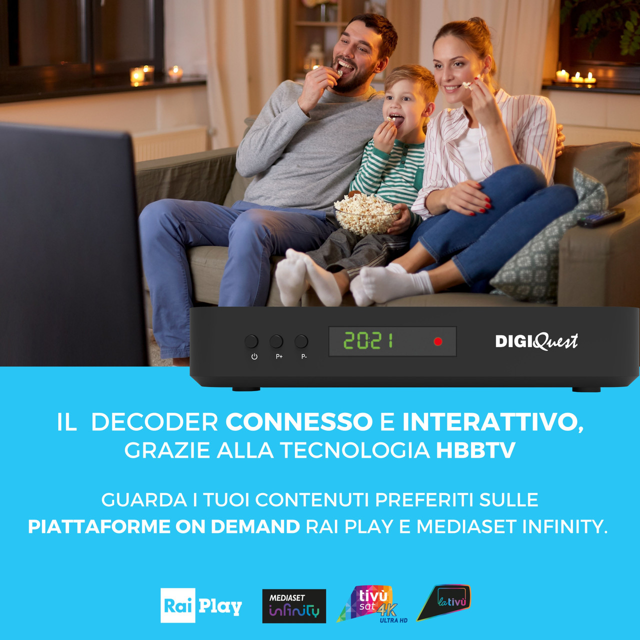 Tivusat Digiquest Q99 Official 4K UHD Italian Receiver and Card
