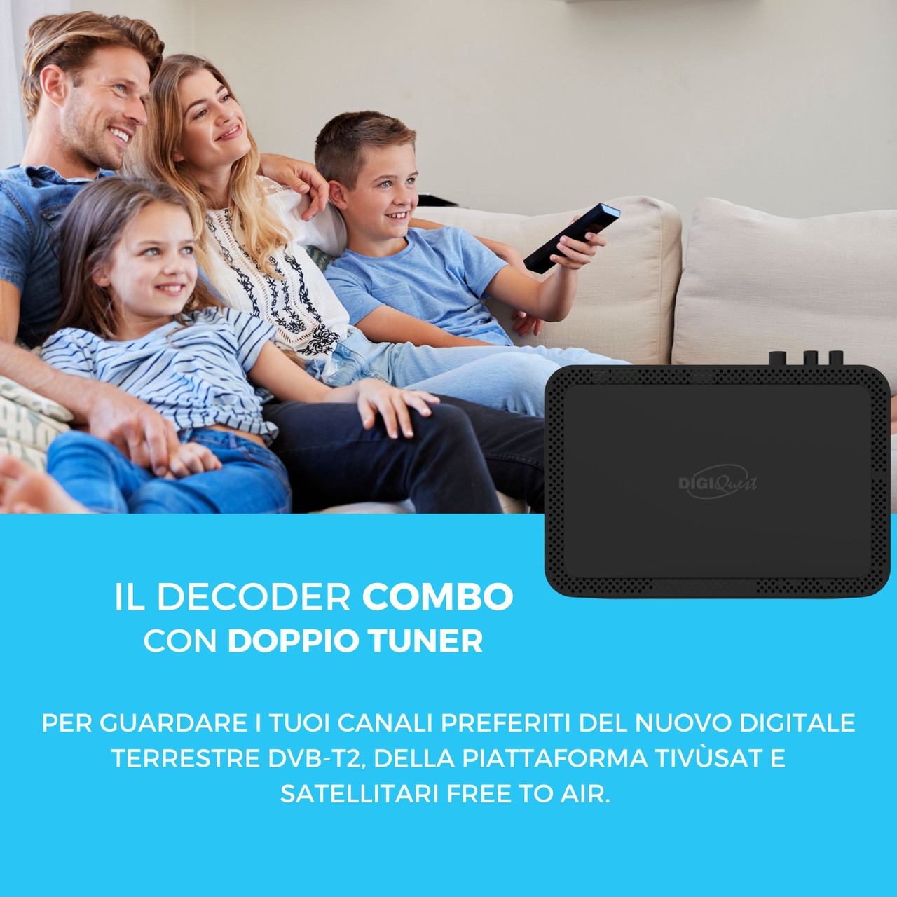Tivusat Digiquest Q99 Official 4K UHD Italian Receiver and Card