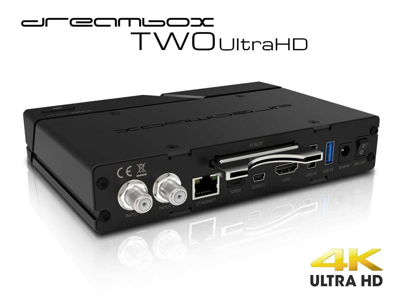 Dreambox TWO Ultra HD 4K 2xDVB-S2X BT Dual Wifi E2 Linux H265 2160p