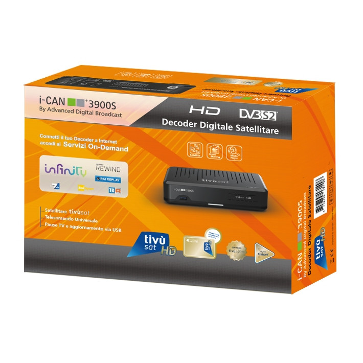 TivuSat i-CAN 3900S Official HD Italian Receiver and Card