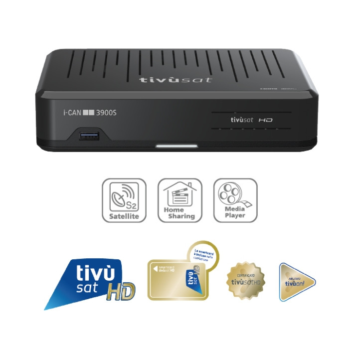 TivuSat i-CAN 3900S Official HD Italian Receiver and Card