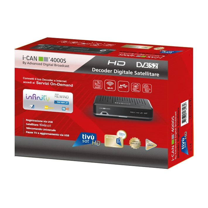 Tivusat i-CAN 4000S Official HD Italian Receiver and Card