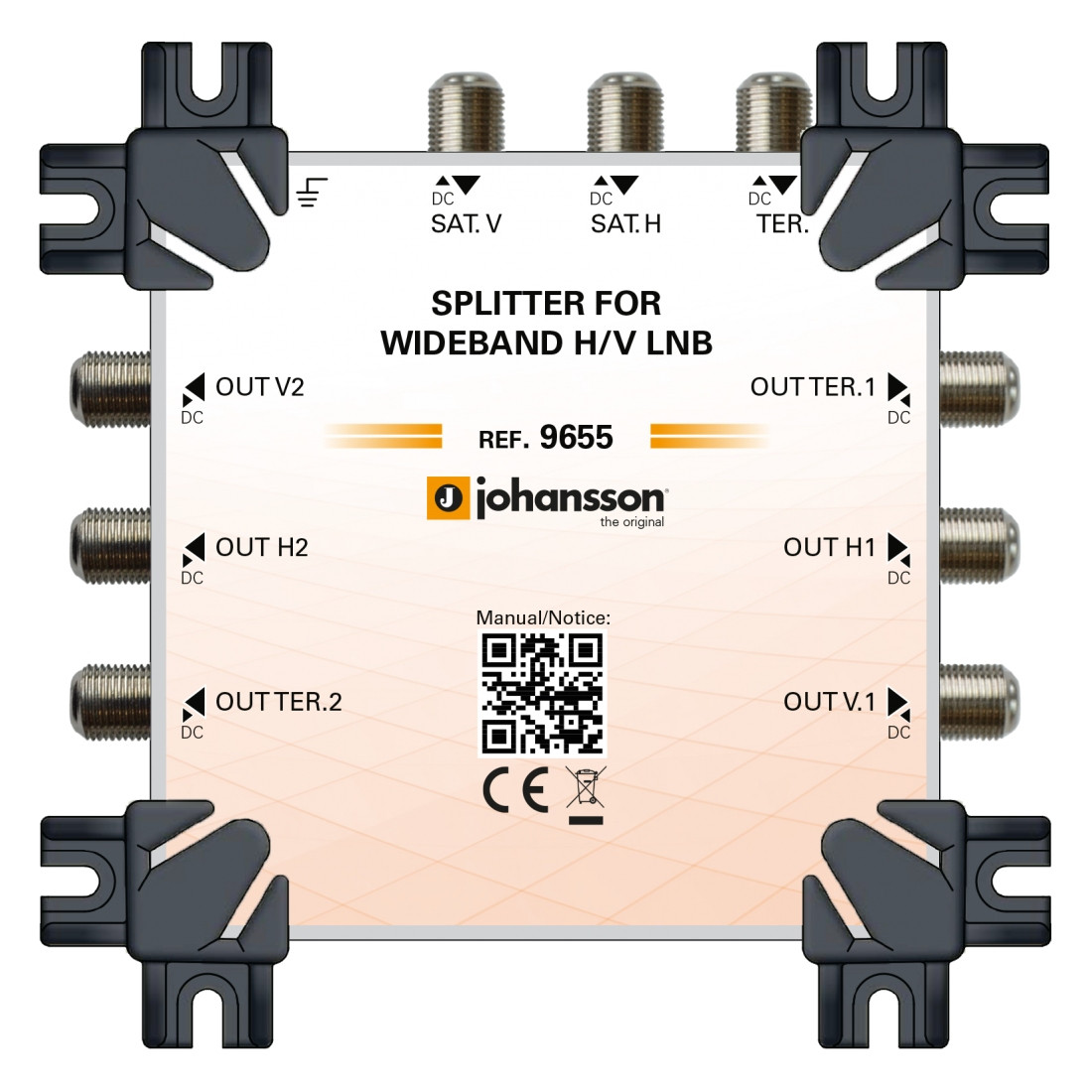 Johansson Two Way Wideband Splitter Sky Q™ Compatible