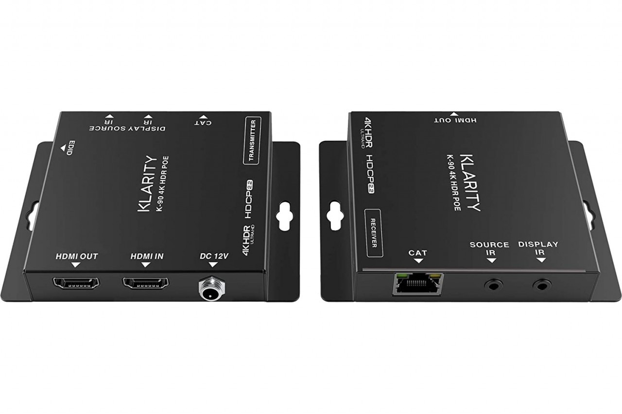 Klarity K-90 4K POE HDMI Extender Over CAT up to 90m with IR Control