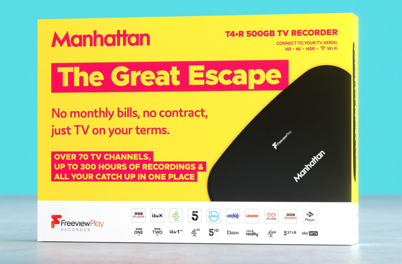Manhattan T4-R Freeview Play 4K TV Smart Recorder 500GB