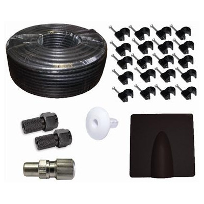 Satellite Aerial RG6 Coax Cable Kit Black 25m