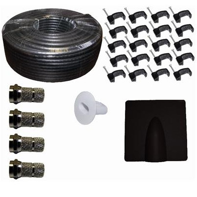 Satellite Twin 65 Coax Cable Kit Black 25m
