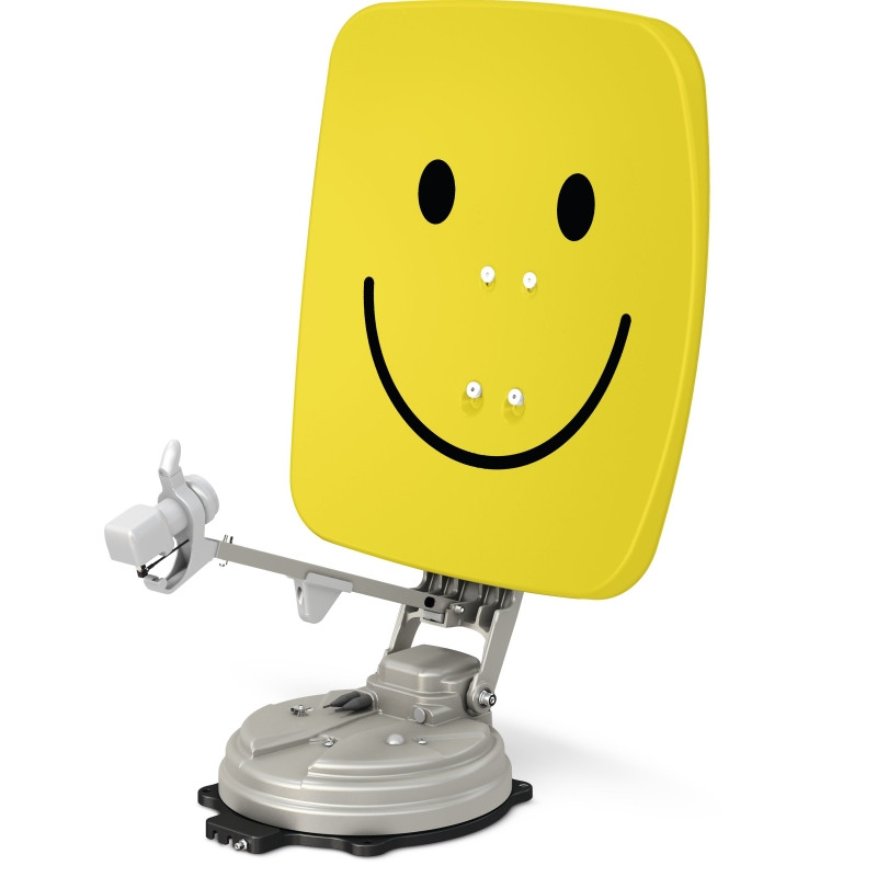 Technisat SKYRIDER 65 Single Smiley Yellow Fully Automatic Foldable Satellite Antenna