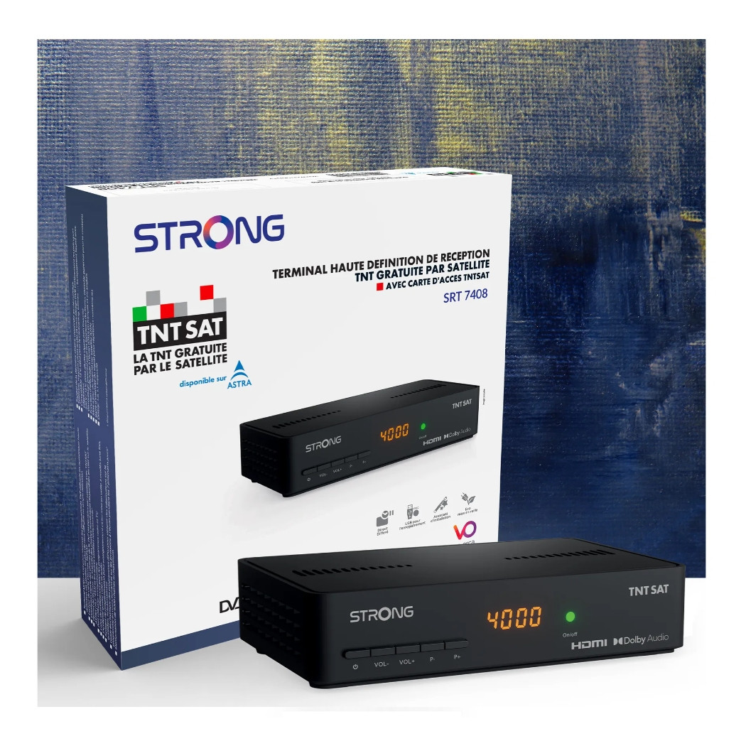 TNTSAT HD Strong SRT 7408 Official French Digital TV Receiver and Card