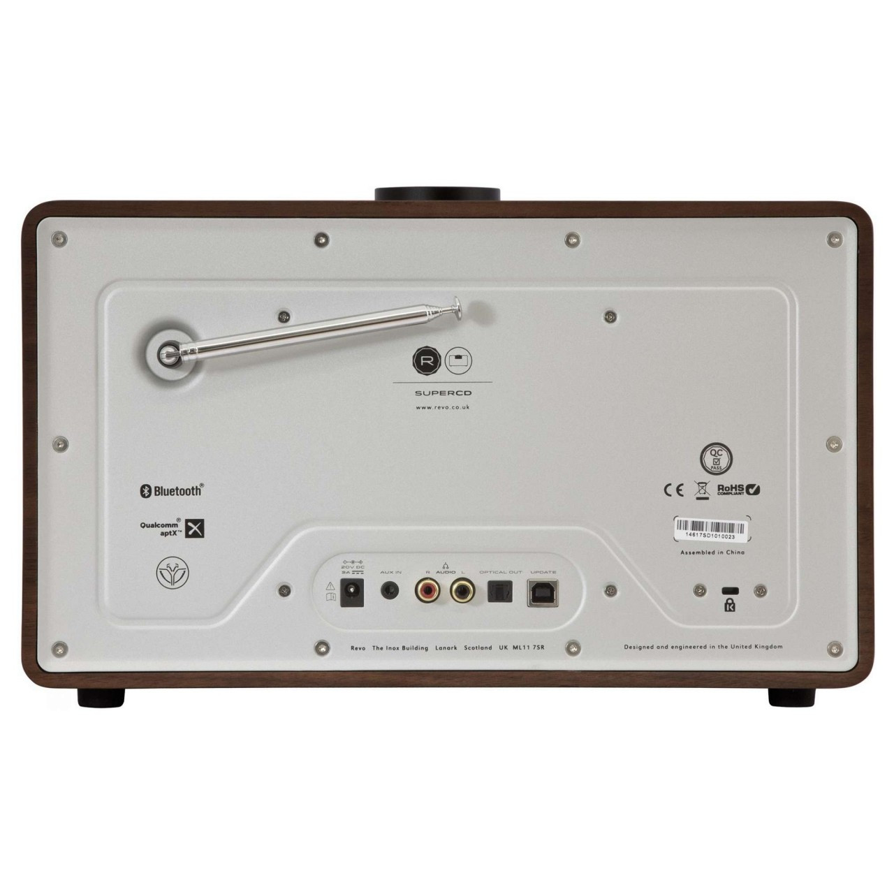 REVO SuperCD DAB+ FM Radio with Bluetooth Internet USB Walnut/Silver