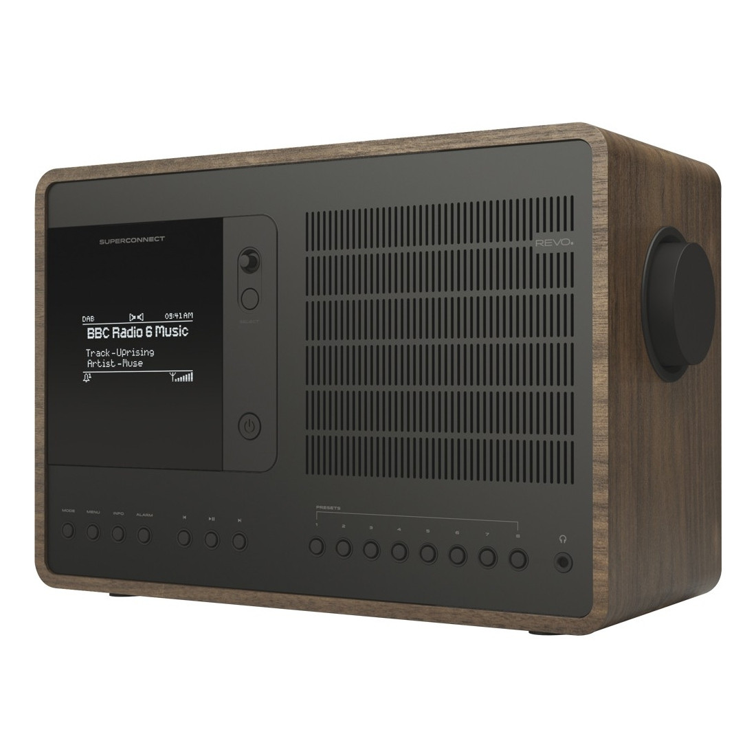 REVO SuperConnect DAB+ FM Radio with BT Spotify Walnut/Black
