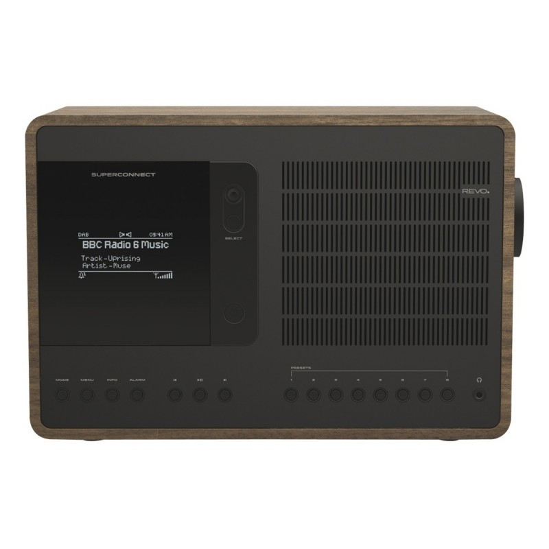 REVO SuperConnect DAB+ FM Radio with BT Spotify Walnut/Black