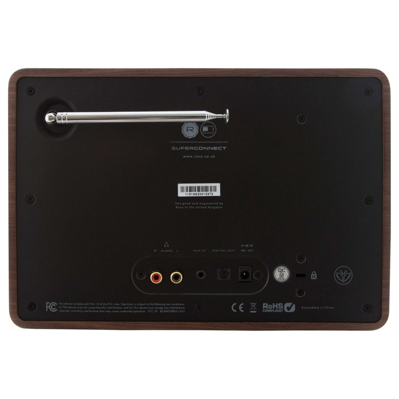 REVO SuperConnect DAB+ FM Radio with BT Spotify Walnut/Black