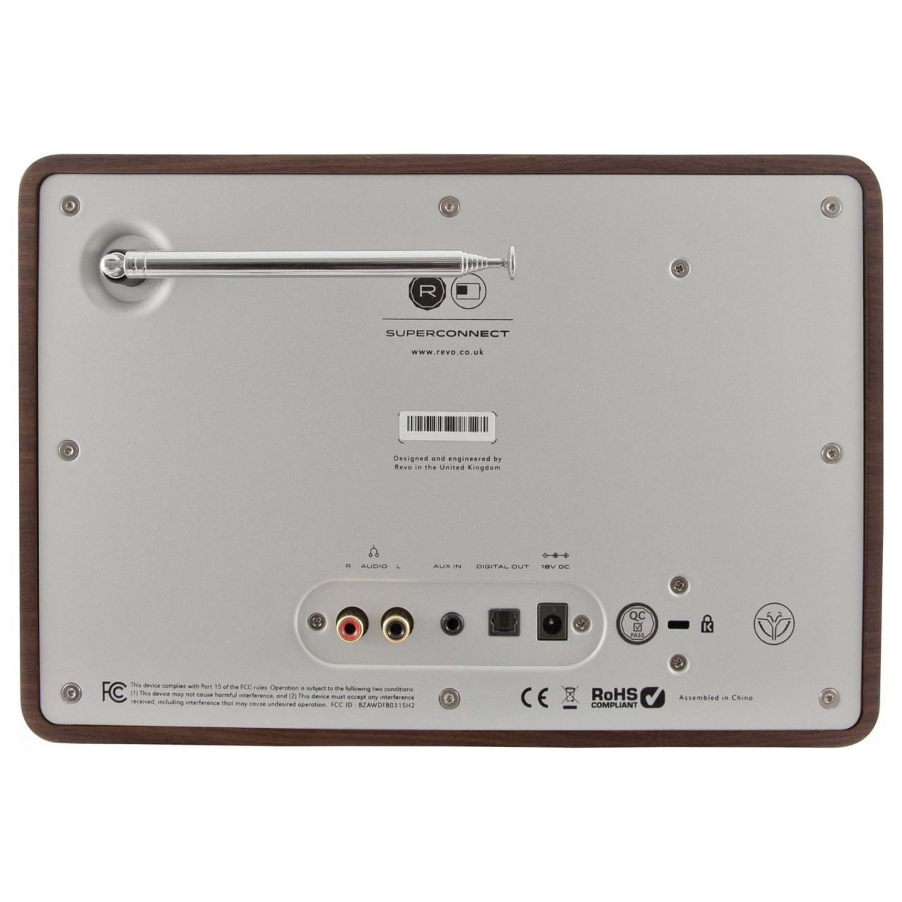 REVO SuperConnect DAB+ FM Radio with BT Spotify Walnut/Silver