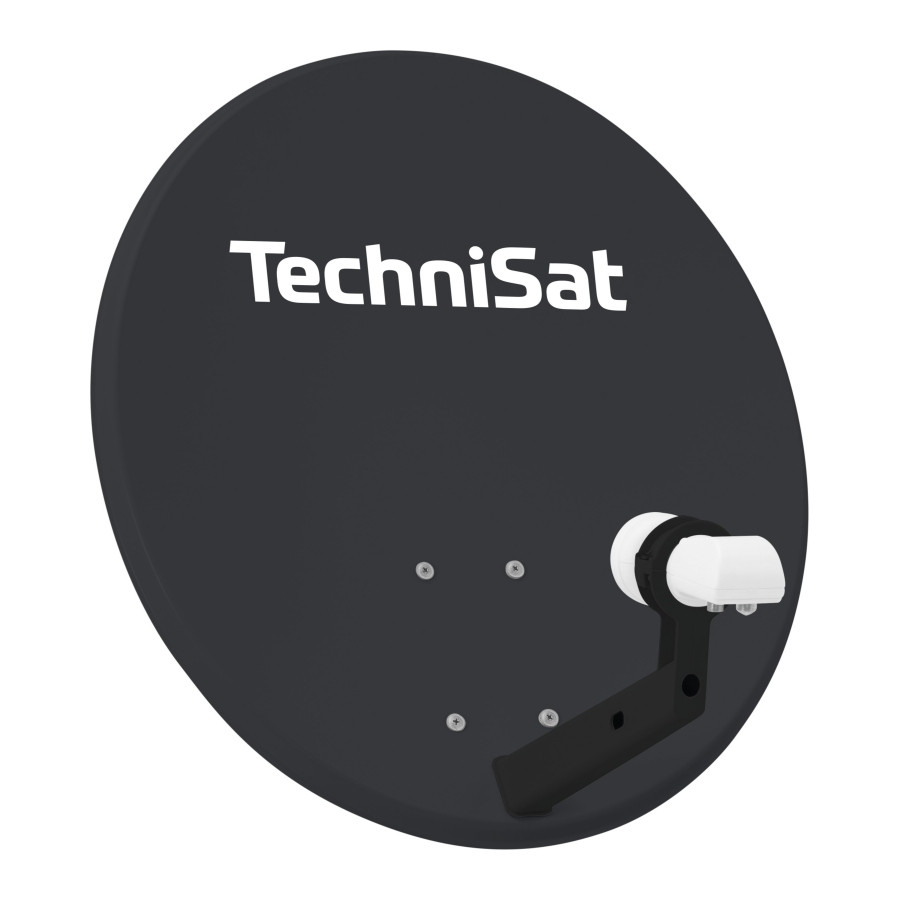 Technisat Technitenne 60cm Anthracite Dish inc Twin LNB and 20m Cable