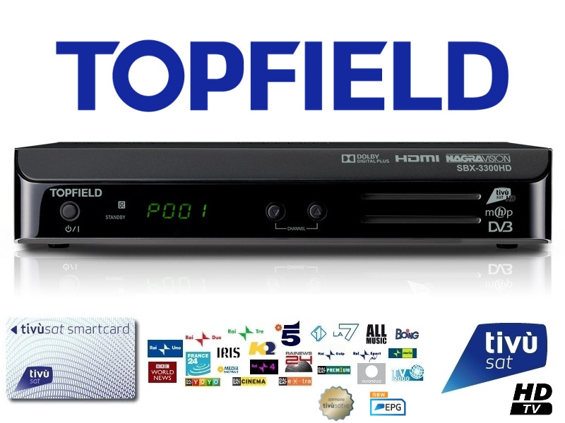 Tivusat Topfield SBX-3300HD Official Italian Receiver and Card