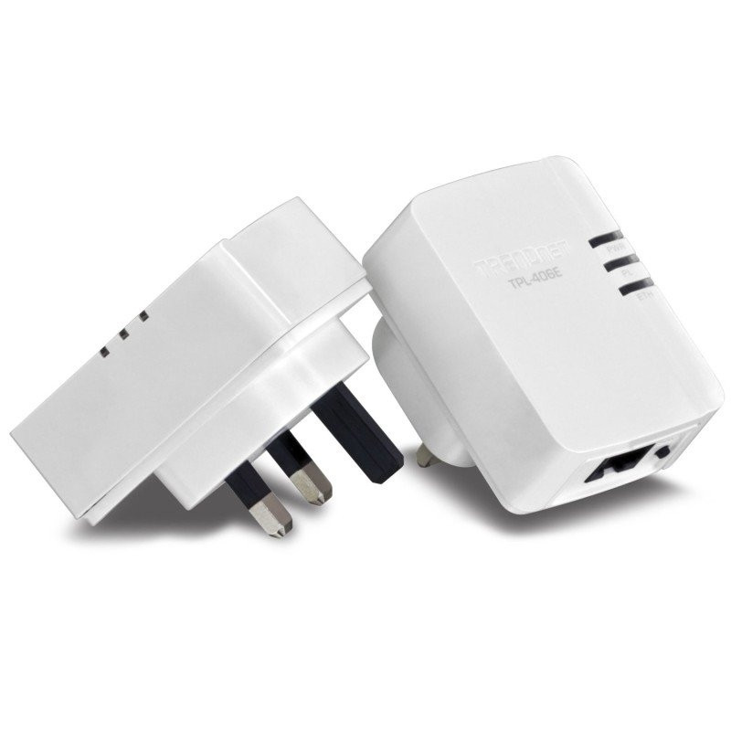 TRENDnet 500 Mbps Compact Powerline Adaptor Homeplug Twin Pack