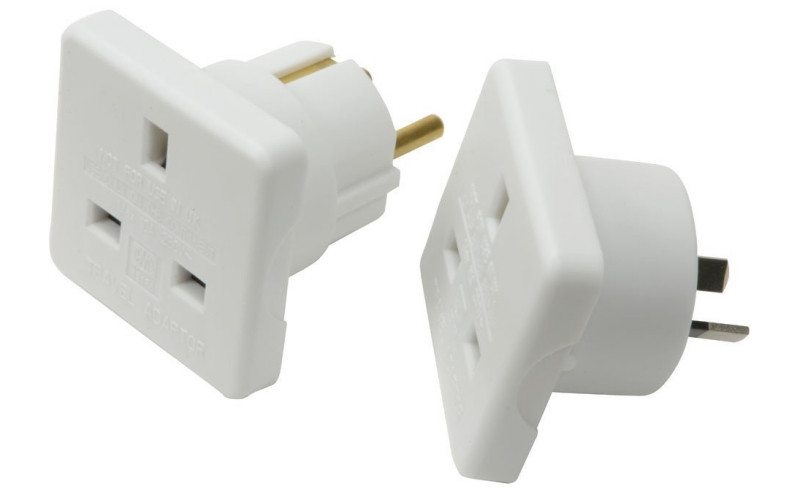 UK to Australia and UK to Europe Adaptor Plug Twin Pack